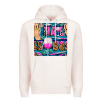 Pale Pink nail boss money hand and wine with gemstone leopard and zebra seamless Premium Hoodie - BundleAndBundleShop