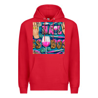 Red nail boss money hand and wine with gemstone leopard and zebra seamless Premium Hoodie - BundleAndBundleShop