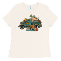 Bone western pumpkin farm truck Ladies Tee - RanaPortraitStore