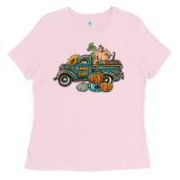 Bubblegum Pink western pumpkin farm truck Ladies Tee - RanaPortraitStore