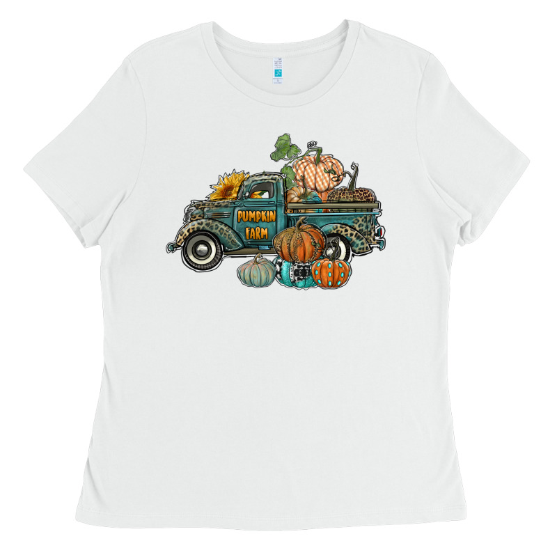 Western Pumpkin Farm Truck Ladies Tee by RanaPortraitStore | Teevron
