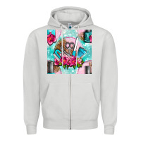 Dove Grey nail tools and polish with flowers and tooled leather seamless pattern Zipper Hoodie - BundleAndBundleShop