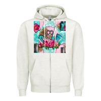 Oatmeal Heather nail tools and polish with flowers and tooled leather seamless pattern Zipper Hoodie - BundleAndBundleShop