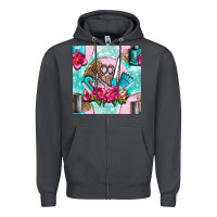 Smoke nail tools and polish with flowers and tooled leather seamless pattern Zipper Hoodie - BundleAndBundleShop