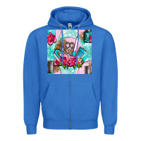 True Royal nail tools and polish with flowers and tooled leather seamless pattern Zipper Hoodie - BundleAndBundleShop