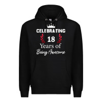 Black 18 years of being awesome, 18 year old birthday gi Premium Hoodie - tuanDangUi