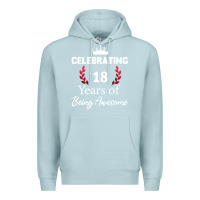 Blue Mist 18 years of being awesome, 18 year old birthday gi Premium Hoodie - tuanDangUi
