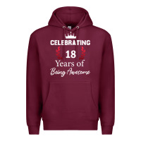 Burgundy 18 years of being awesome, 18 year old birthday gi Premium Hoodie - tuanDangUi