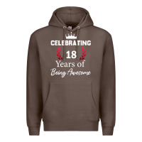 Coffee 18 years of being awesome, 18 year old birthday gi Premium Hoodie - tuanDangUi