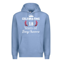 Colony Blue 18 years of being awesome, 18 year old birthday gi Premium Hoodie - tuanDangUi