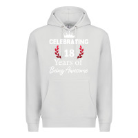 Dove Grey 18 years of being awesome, 18 year old birthday gi Premium Hoodie - tuanDangUi