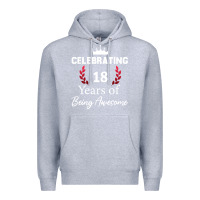 Heather Grey 18 years of being awesome, 18 year old birthday gi Premium Hoodie - tuanDangUi