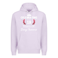 Lilac 18 years of being awesome, 18 year old birthday gi Premium Hoodie - tuanDangUi