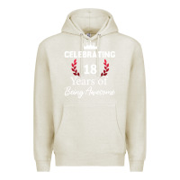 Oatmeal Heather 18 years of being awesome, 18 year old birthday gi Premium Hoodie - tuanDangUi