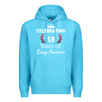 Ocean Blue 18 years of being awesome, 18 year old birthday gi Premium Hoodie - tuanDangUi