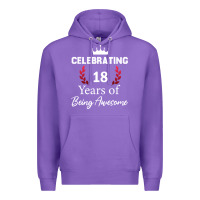 Purple 18 years of being awesome, 18 year old birthday gi Premium Hoodie - tuanDangUi