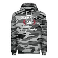Slate Camo 18 years of being awesome, 18 year old birthday gi Premium Hoodie - tuanDangUi