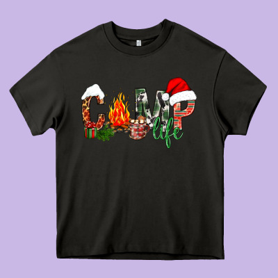 Christmas Camp Life Heavy Core Tee Designed By Nancycooperartshop