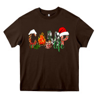 Chocolate Brown christmas camp life Heavy Core Tee - NancyCooperArtShop
