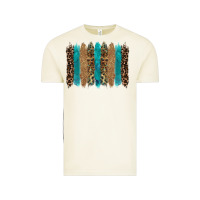Vintage Arctic glitter turqoise leopard tooled leather background Vintage Tee - RanaPortraitStore