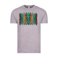 Glitter Turqoise Leopard Tooled Leather Background Vintage Tee | Teevron