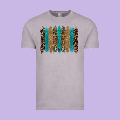 Glitter Turqoise Leopard Tooled Leather Background Vintage Tee Designed By Ranaportraitstore