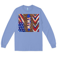 Colony Blue American mama Long Sleeve Tee - TumblerDesignByShophia