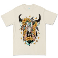 Bone sunflower boho bull skull with hands Premium Tee - RanaPortraitStore