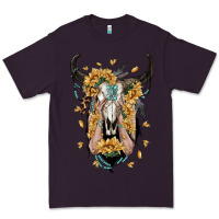 Plum sunflower boho bull skull with hands Premium Tee - RanaPortraitStore