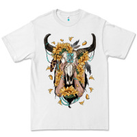 White sunflower boho bull skull with hands Premium Tee - RanaPortraitStore