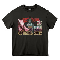 Asphalt busy doing cowgirl shit liquor boots cigarette Heavy Core Tee - NancyCooperArtShop