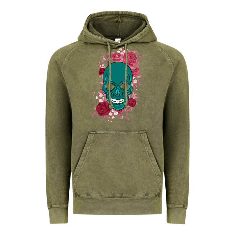 Skull With Flowers Vintage Hoodie by Bettercallsaul | Teevron