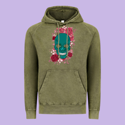 Skull With Flowers Vintage Hoodie Designed By Bettercallsaul