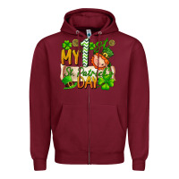 Burgundy my 1'st st patrick's day Zipper Hoodie - FaDigitalArtStudio