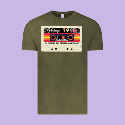 30th Birthday 30 Years 1990 Retro Tape Cassette Vintage Tee Designed By Bettercallsaul