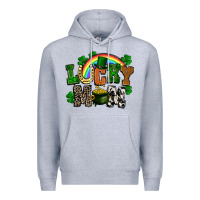Heather Grey lucky mom St. Patricks Day Premium Hoodie - FaDigitalArtStudio