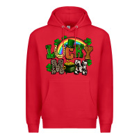 Red lucky mom St. Patricks Day Premium Hoodie - FaDigitalArtStudio