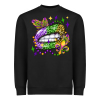Black mardi gras lip olivia Heavyweight Sweatshirt - OliviaCreatesArt