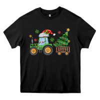 Black christmas tractor Heavy Core Tee - MaliasSmallBusiness