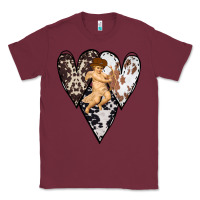 Burgundy Country Cupid Valentine Cowhide Heart Classic Tee - Bettercallsaul