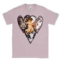 Country Cupid Valentine Cowhide Heart Classic Tee | Teevron