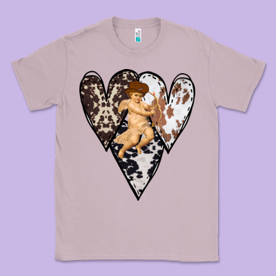Country Cupid Valentine Cowhide Heart Classic Tee Designed By Bettercallsaul