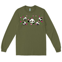 Army Green cute panda Long Sleeve Tee - TumblerDesignByShophia