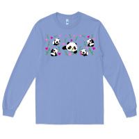 Colony Blue cute panda Long Sleeve Tee - TumblerDesignByShophia
