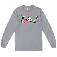 Heather Grey cute panda Long Sleeve Tee - TumblerDesignByShophia