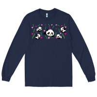 Navy cute panda Long Sleeve Tee - TumblerDesignByShophia