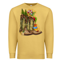 Antique Gold Christmas Boots Premium Sweatshirt - CowhideDigitalArt