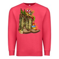 Cardinal Christmas Boots Premium Sweatshirt - CowhideDigitalArt