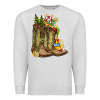 Dove Grey Christmas Boots Premium Sweatshirt - CowhideDigitalArt