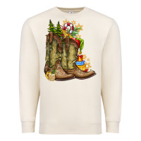 Sandshell Christmas Boots Premium Sweatshirt - CowhideDigitalArt